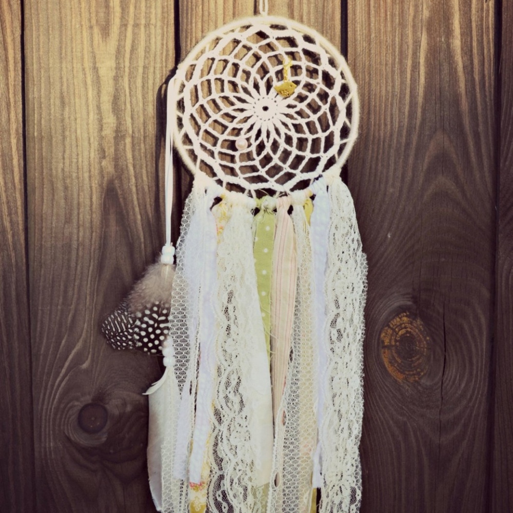Whimsical 5" Green Tweet Bird Doily Dreamcatcher